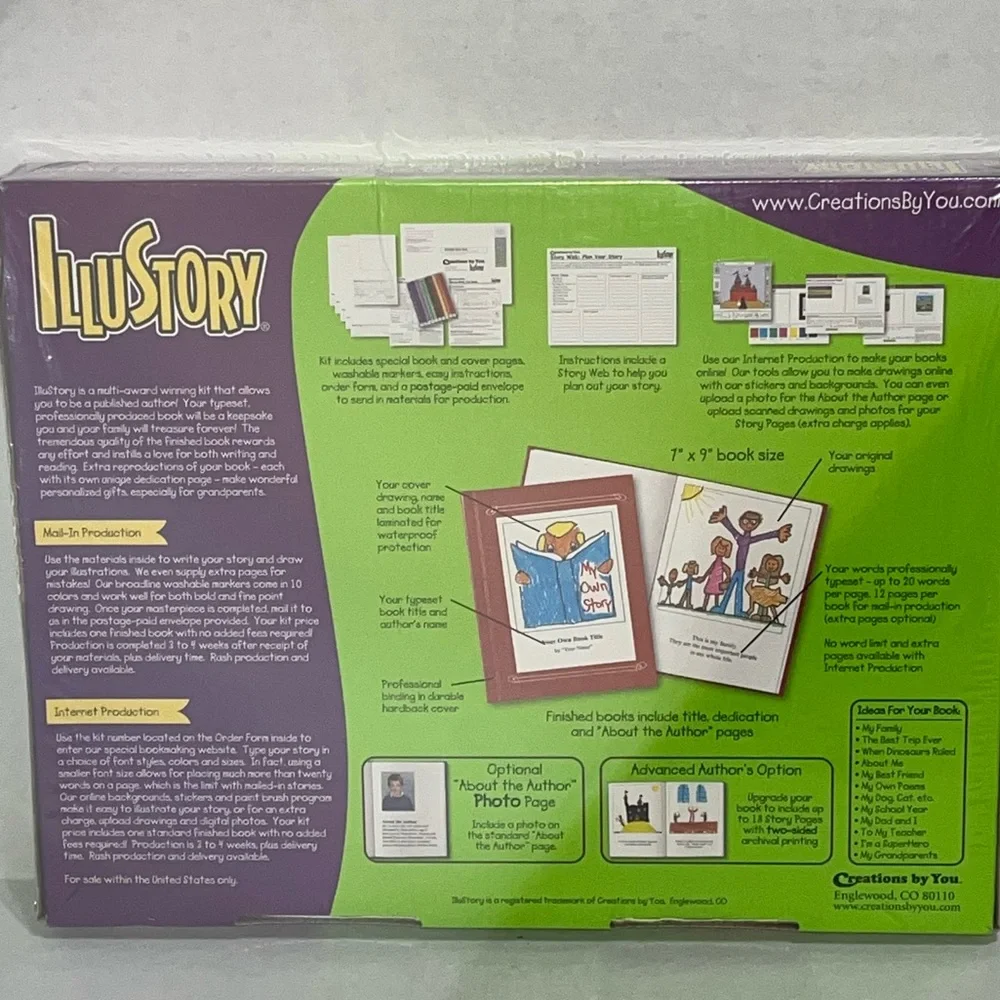 Creations by You Illustory Publish Your‎ Own Book, New, Sealed Box